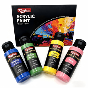 Juego de 12 Pinceles y 48 Colores de <span class=keywords><strong>Pintura</strong></span> Acrílica Profesional de 60 ml en Caja para <span class=keywords><strong>Pintar</strong></span> sobre Lienzo y Tela, Alta Calidad - Product Image 2