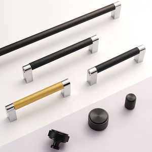 Santaya Knurled Carved Aluminum Alloy Gold/<strong>Black</strong> Drawer Handles Cupboard Wardrobe <strong>Door</strong> Long Pulls Furniture Cabinet T-Bar <strong>Knobs</strong> - Product Image 1