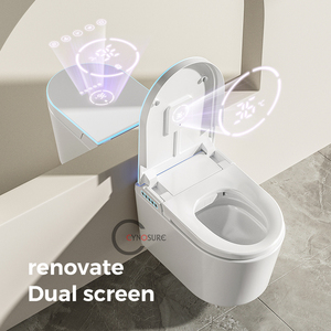 Support de valve d'angle de tuyau d'entrée d'eau de fonctionnement automatique de réservoir intégré multifonctionnel WC intelligent Toilette intelligente suspendue au mur - Product Image 2