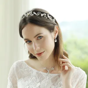 Handmade Art Crystal Plum Blossom Bride Headband Wedding Party For Beauty Girls