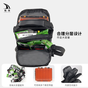 Sac à dos de pêche multifonctionnel en polyester imperméable 20-35L à bandoulière unique avec compartiment pour canne et sac à appâts – Vente en gros - Product Image 3