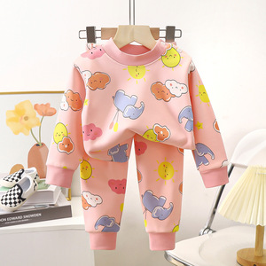 <span class=keywords><strong>Pigiama</strong></span> per Bambini in Seta di Latte con Stampa Animalier, Maniche Lunghe Felpate e Calde, Pantaloni Spessi per Ragazzi e Ragazze, Autunno - Product Image 4