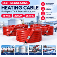 Câble chauffant autorégulateur 15W 25W 35W, câble chauffant électrique industriel pour la protection contre le gel des pipelines et des réservoirs