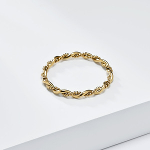Fashion <b>Rings</b> Titanium Steel Braided Design For Women Gift Jewelry Steel Gold Color K R894 - Product Image 3