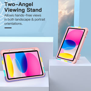 แท็บเล็ตซิลิโคนกันกระแทกป้องกันรอยขีดข่วนสําหรับงานหนักครอบคลุม <span class=keywords><strong>2022</strong></span> iPad 10.9 นิ้ว 10th Gen กรณีสําหรับเด็ก - Product Image 6