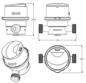 <span class=keywords><strong>Débitmètre</strong></span> d'<span class=keywords><strong>eau</strong></span> intelligent monocanal Zhongpei, dernière génération, avec communication filaire M-Bus RS485 et sortie impulsionnelle pour la mesure du débit - Product Image 2