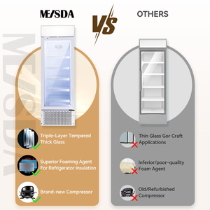 Meisda SD235B 235L <span class=keywords><strong>Congélateur</strong></span> <span class=keywords><strong>vertical</strong></span> <span class=keywords><strong>compact</strong></span> portable pour crème glacée avec porte verticale en verre Style à température unique - Product Image 5