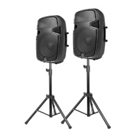 Système de sonorisation professionnel de précision, amplificateur D, haut-parleur 15 pouces, haut-parleur actif rechargeable en plastique avec microphone sans fil