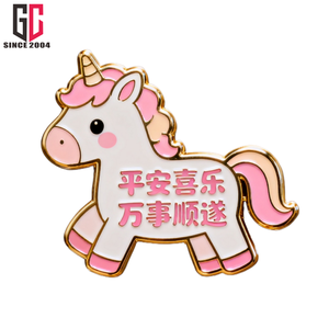 12 Năm Nhà Máy Tùy Chỉnh Kim Loại Men Dễ Thương Màu Hồng Ngựa Trung Quốc Năm Của Ngựa Tủ Lạnh Nam Châm Năm Mới Quà Tặng Công Ty - Product Image 3