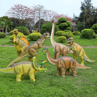 Sculpture de dinosaure simulée en fibre de verre, faite à la main, résistante aux hautes températures, pour aménagement paysager extérieur, aires de jeux et espaces résidentiels