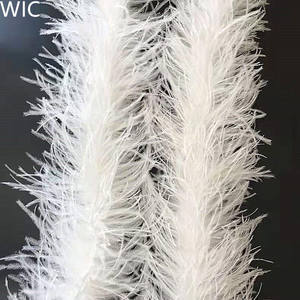 3 Ply Bleached <strong>White</strong> Wedding Ostrich <strong>Feather</strong> <strong>Boas</strong> Trimming Fluffy <strong>Feather</strong> Trim for Party Costume Dress Decoration - Product Image 3