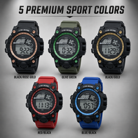 Reloj Digital Deportivo Luminoso a Prueba de Agua en 5 Colores Premium, Reloj Electrónico 1083, Venta al Por Mayor