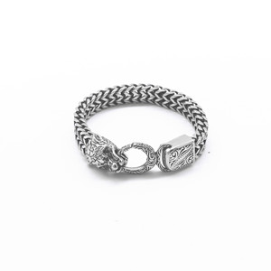 Yunnique-pulsera con cadena con cabeza de leopardo, joyería de moda unisex de plata tibetana, diseño geométrico, patrón animal, GZY-B0640 - Product Image 1