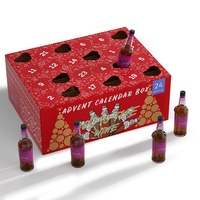 Boîte d'emballage de vin en carton ondulé réutilisable de conception personnalisée Boîte de calendrier de l'avent mystère de Noël de luxe personnalisée avec insertion