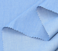 Tissu en coton biologique de qualité supérieure 4 oz, couleur unie, fil fin, denim, tissage interlock, personnalisable, pour chemises, garçons, filles