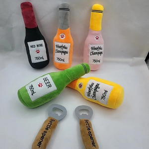 Ücretsiz örnekleri üreticisi toptan özelleştirmek yüksek kaliteli gıcırtılı bira özel dolması peluş köpek oyuncaklar - Product Image 2