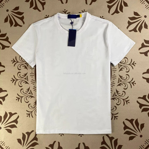 T-shirt estiva in puro cotone lavorato a maglia Ralph Lauren per uomo e donna, tinta unita, girocollo, a maniche corte, ricamata, vestibilità ampia, tessuta - Product Image 5