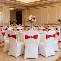 Groothandel Prachtige Stoelhoezen Strik Set Lage Minimum Bestelhoeveelheid Bloem Blauw Roze Bruiloft Decoratie Strik