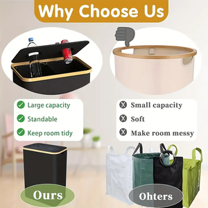 Conteneur à bouteilles de 160 L, Conteneur à bouteilles avec couvercle et 2 sacs de transport, Boîte de rangement pliable pour bouteilles vides - Product Image 3