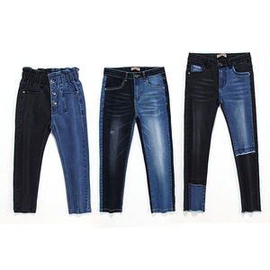 กางเกงยีนส์เด็กแบบใหม่ล่าสุด ลายปะติดปะต่อ แฟชั่นขายาว กางเกงยีนส์เด็กทรงสกินนี่ คุณภาพสูง กางเกงยีนส์เด็กผู้หญิง - Product Image 3