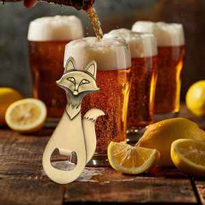 Abridor de Botellas con Forma de Zorro para Regalos de Navidad o Cumpleaños para Papá, Abridor de Cerveza Metálico Único de Bronce con Forma de Zorro para Papá, Esposo, <span class=keywords><strong>Novio</strong></span> - Product Image 4