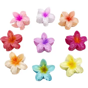 Vendita calda 8cm aggraziato fiore di squalo clip femmine di alta qualità Plumeria capelli artiglio all'ingrosso