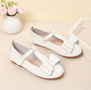 Chaussures de princesse à nœud pour filles, blanches, grandes tailles, en cuir souple pour enfants - Product Image 2