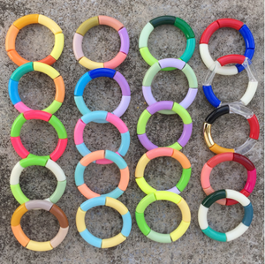 Bracelets extensibles multicolores en forme de barre tubulaire, nouvelle collection de bracelets en macramé dégradé de couleur, cadeaux pour enfants filles, <span class=keywords><strong>2022</strong></span> - Product Image 1