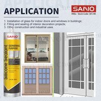 Sellador de Silicona de Uso General 300ml Acético de Curado Rápido Impermeable Antimoho Sellador de Construcción Venta al por Mayor OEM