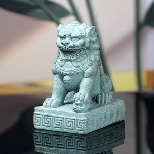 Ornamento di pietra creativa in pietra arenaria verde paesaggio interno <span class=keywords><strong>leone</strong></span> stile cinese per la decorazione dell'<span class=keywords><strong>acquario</strong></span> - Product Image 5