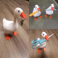 SWAITE Figurine de canard créative à personnaliser avec aimant – Ornement de bureau animalier en résine synthétique, style vintage moderne – Design mignon