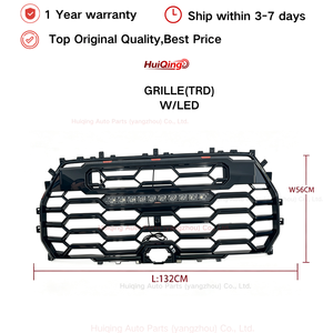 Parrilla Delantera LED para Auto, Estilo TRD, Color Negro Brillante, con Barra de Luces LED, Piezas de Carrocería para Toyota <span class=keywords><strong>Tundra</strong></span> Versión <span class=keywords><strong>2022</strong></span> 2023 - Product Image 2