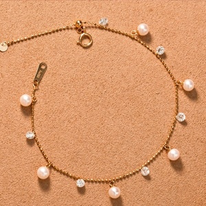 Xinfly 18K <b>Solid</b> <b>Gold</b> Lab Grown Diamond Bead <b>Bracelet</b> Crushed Ice Floating Diamond <b>Bracelet</b> Bespoke Stackable for Women - Product Image 5