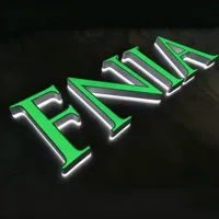 Lettres en relief LED professionnelles pour extérieur, éclairées par l'avant, en acrylique 3D, signalétique lumineuse pour la publicité des restaurants et des cafés