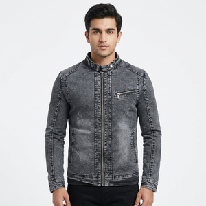 Veste en jean à col montant en polaire personnalisée Vestes pour hommes - Product Image 1