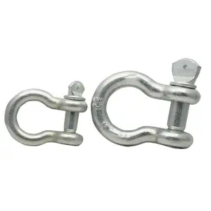 Galvanized Electric Hardware Fitting D Shackle Carbon Profession Bow OEM Hot Steel Heavy Pin Surface Breaking Safety Material