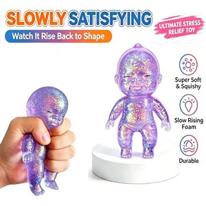 Glitter Baby <b>Squishy</b> TPE Soft Slow Rising Stress Relief Fidget Toy For Kids Age 8 13 Years Unisex - Product Image 2