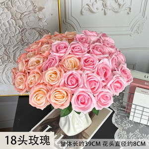 ช่อดอกกุหลาบประดิษฐ์ Jinxi ดอกไม้ผ้าไหมสีม่วงชมพู สำหรับตกแต่งงานแต่งงาน - Product Image 5