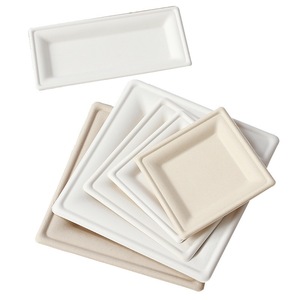 Assiettes carrées biodégradables en pulpe de papier 95x95x95mm pour le camping et les activités de plein air - Product Image 4