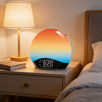 Réveil numérique intelligent IBN Sunrise avec lumière d'ambiance RGB, aide au sommeil, bruit blanc et haut-parleur Bluetooth