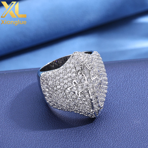 Hip Hop Custom 925 Sterling <b>Silver</b> Moissanite <b>Cross</b> Jewelry Retro Men'S <b>Ring</b> - Product Image 4