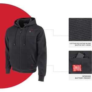 Sweat à capuche chauffant personnalisé pour homme, en polaire, avec fermeture éclair et éléments chauffants sur le devant et le dos, vêtement coupe-vent pour temps froid - Product Image 4