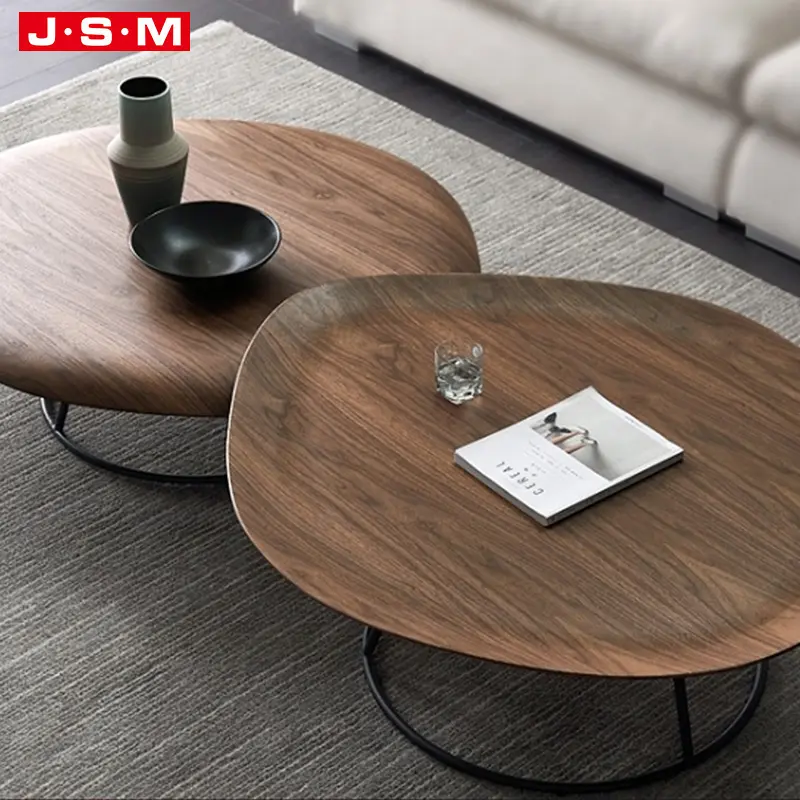 Wholesale Modern Design Black Wooden Coffee Table Round Coffee Table