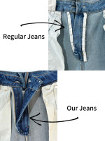 Jean baggy pour femme YUANBOFEI, coupe vintage, taille haute, en denim bleu, décontracté, jambe large avec découpes latérales à œillets