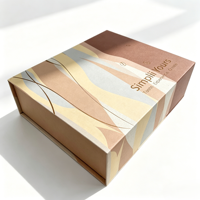 Boîte cadeau rigide personnalisée haut de gamme en forme de livre, en matériaux recyclés, écologique, biodégradable, imperméable, avec gaufrage et éponge