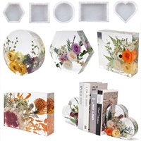 Moule à bougie en forme de cœur rond et Rectangle, moulage en résine époxy cristal, cristal, pour décoration de chambre, 50 pièces