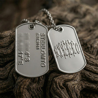 Maßgefertigte Hundemarke mit Hochdetailliertem Geprägtem Logo und Text, Versilberte Zinklegierung Metall-Mode-Hundemarke-Halskette für Männer und Frauen