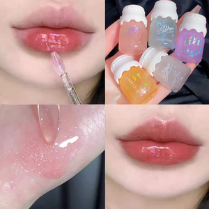 ลิปกลอส Gege Bear Bow Glow สีชัด ติดทนนาน ลิปบาล์มวีแกนเนื้อฉ่ำวาว ให้ความชุ่มชื้น พร้อมประกายคริสตัล สำหรับแต่งหน้า - Product Image 4