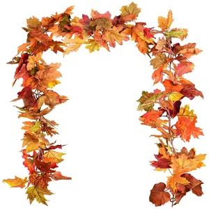 Wedding Fireplace Party Christmas decoration Artificial Silk Maple Leaf Leaves Vine Fall Foliage Garland