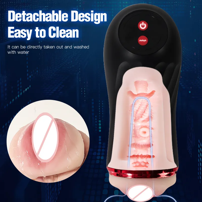 Buceta de bolso texturizada realista masculina multi-frequência vibratória copo de masturbação brinquedos sexuais para homens Juguetes Sexuais